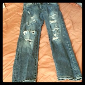 Distressed Skinny Coupe Moulante & Denim Jeans